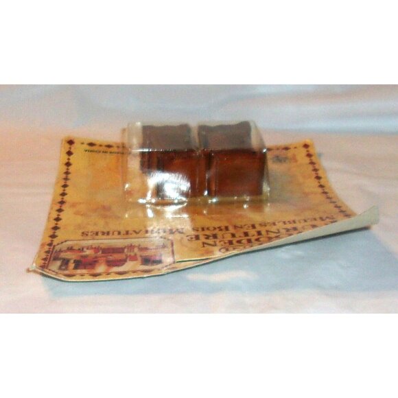 NOS Vintage Dollhouse Furniture - 2 Tables- Bedroom Living Room - Wood Miniature - Picture 6 of 9